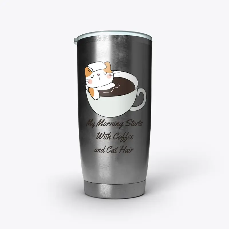 Coffee and Cat Hair Insulated Tumbler